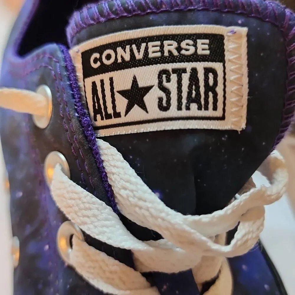 Converse Chuck Taylor All Star Low Top Shoes in a Vibrant Blue & Purple Nebula G